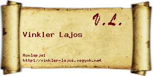 Vinkler Lajos névjegykártya